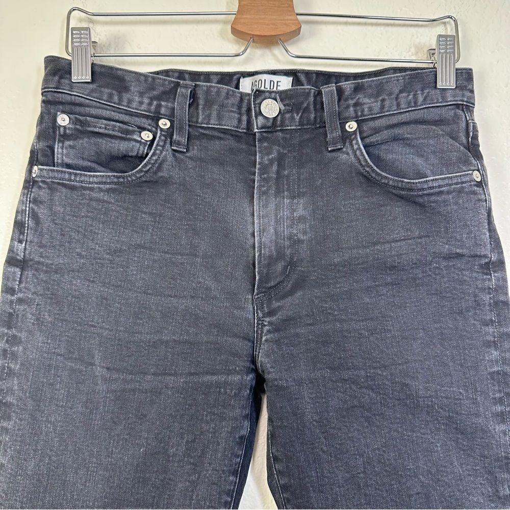 Men's Agolde Blade Skinny Fit Jeans in Black Raw Size 32 - Picture 4 of 10
